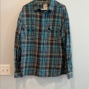 Mossimo Supply Co. Blue and Green Casual Button Down Shirt